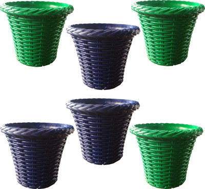 

SHOPTICO Plant pots Plant Container Set(Pack of 6, Plastic)