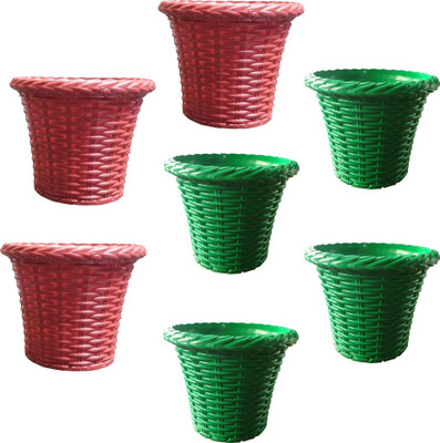 SHOPTICO Plant pots Plant Container Set(Pack of 7, Plastic)