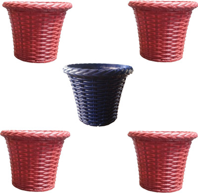 

SHOPTICO Plant pot Plant Container Set(Pack of 5, Plastic)