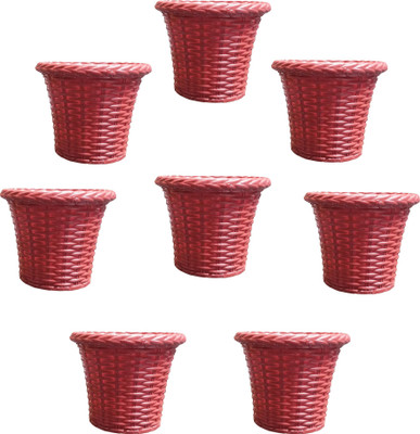 

SHOPTICO Plant pots Plant Container Set(Pack of 8, Plastic)