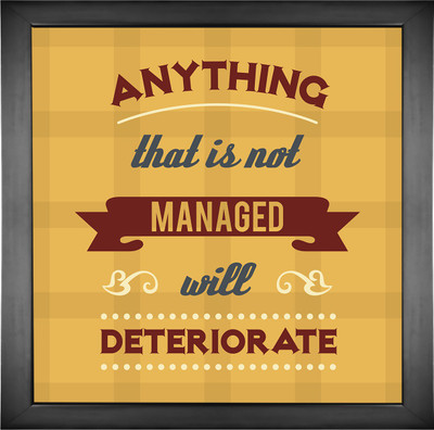 

Motivational Posters For Office And Home Decor- Anything that is not managed Paper Print(12 inch X 12 inch, Framed)