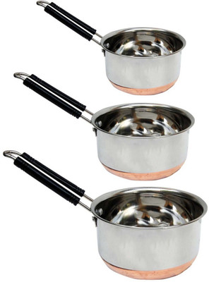 

JAIPURWALA COPPER BOTTOM STEEL SAUCE PAN Sauce Pan 20 cm diameter(Copper)
