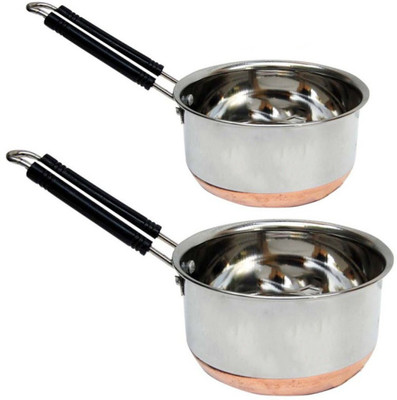 

JAIPURWALA COPPER BOTTOM SAUCE PAN 100ML Sauce Pan 15 cm diameter(Steel)