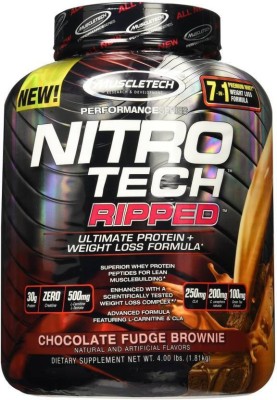 Muscletech Performance Series Nitrotech Ripped Whey Protein  (1.81 kg, Chocolate Fudge Brownie)