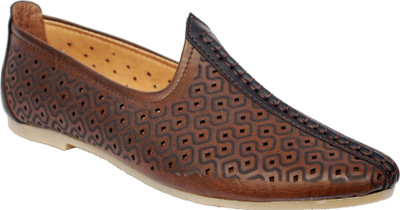 

AK traders I shoes light brown color dotted nagra Jutis For Men(Brown