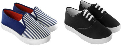 

Zapatoz Zapatoz women's combo Pack Of 2 Beige & Blue Casuals Sneakers Shoes Sneakers For Women(Black, Blue