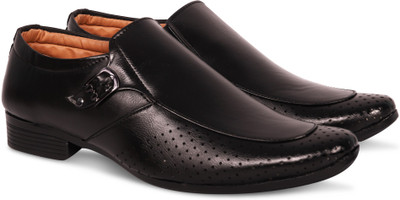 

GB Men's Formal Black Shoes Slip On For Men(Black