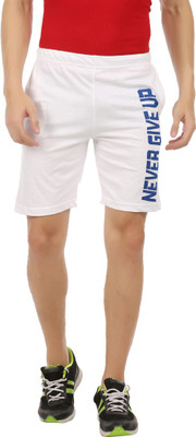 HOTFITS Graphic Print Men White Basic Shorts