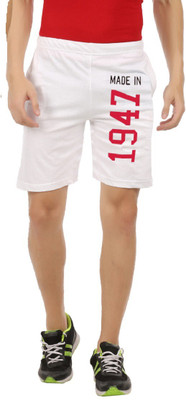 HOTFITS Graphic Print Men White Basic Shorts