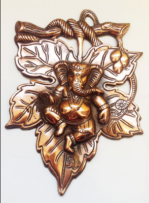 

Craft Mart Angoori Patta Ganesh / Ganpati Decorative Wall Hanging Sculpture For Home & Office/ Diwali Showpiece Figurine Decorative Showpiece - 27 cm(Copper, Brown, Copper)