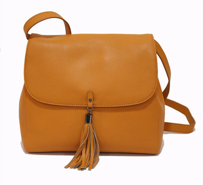 

Gripp Women Casual Orange Genuine Leather Sling Bag