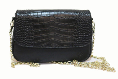 

Gripp Women Evening/Party Black Genuine Leather Sling Bag