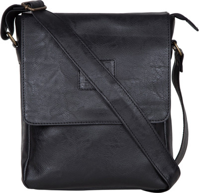 

Purseus Men & Women Formal Black PU Sling Bag