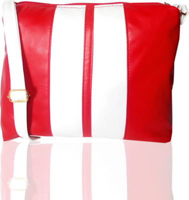 

kmbag Women Red, White Velvet, Leatherette, PU, Rexine Sling Bag