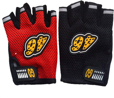 

Faynci 2018 Two Stylish Riding /Sports / Gym / Weight Lifting / Cycling Gloves for Men, Wome, Boys & Girls Gym & Fitness Gloves (, Black, Red