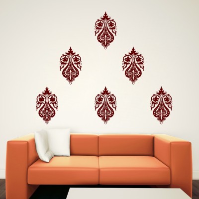 STICKER STUDIO 30 cm Wall Sticker (Kolam motif,Surface Covering Area - 180 x 102 cm) 6 Qty. Removable Sticker(Pack of 6)
