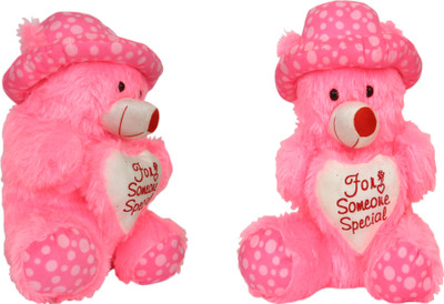 

ANGELS STORE Pink Cap Teddy Bear 2 Feet Pair of 2 - 55 cm(Pink)