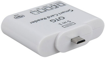 

VibeX ® UNMCORE 5 in 1 OTG Micro USB 2.0 Smart Card Reader Connection Kit for Smartphone’s And Android Tablets - White High Speed™-Type-026 Card Reader(Metallic White)