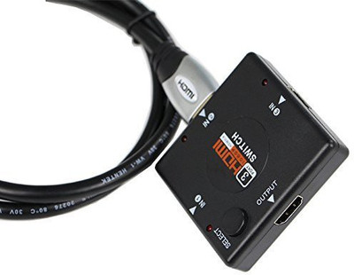 VibeX ™ 3 Port High-speed HDMI Switch Switcher Splitter V 1.3b (3-in 1-out) Video/Audio Switch Hub Box For HDTV 1080P Blu-Ray Player PS3 Xbox 360 Laptop PC square High Speed™-Type-077 HDMI Connector(Spider Black) available at flipkart for Rs.899