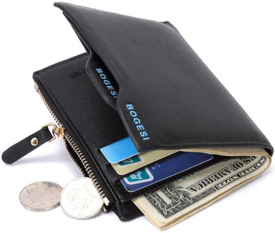 

choice365 Men Casual Black Genuine Leather, Artificial Leather, Denim Wallet(9 Card Slots), Black;brown