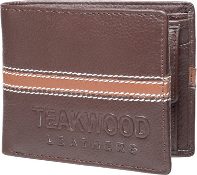 

Teakwood Men Brown Genuine Leather Wallet(4 Card Slots)