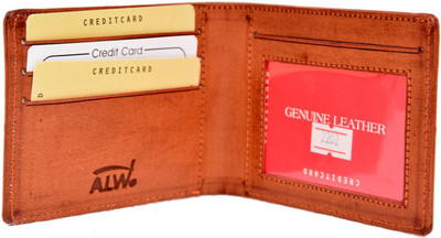 

alw Boys Brown Genuine Leather Wallet(4 Card Slots)