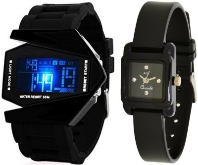 On Time Octus Combo Of G-11 Black Analog Watch And Digital Rocket Shape Watch Watch  - For Men & Women   Watches  (On Time Octus)