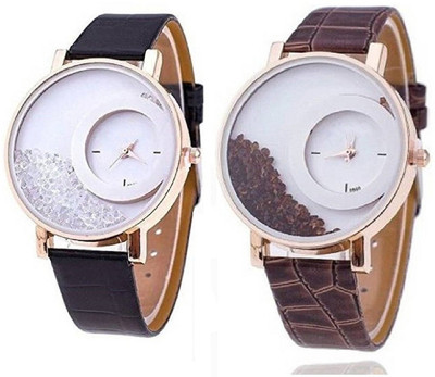 

Talgo New Arrival Red Robin Season Special RRMXREBKPL Pack Of 2 Letest Collation Fancy And Attractive Black And Pink Movable Diamonds In Round Dial Fancy Leather Belt RRMXREBKBR Watch - For Girls