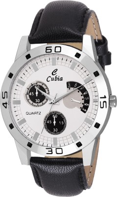 cubia Cb1245 Cubia Exclusive Black Leather Analog Watch For Mens & Boys Watch  - For Men   Watches  (Cubia)