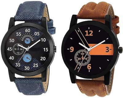 Mishva Analogue leather Strap Wrist combo Watch  - For Men   Watches  (Mishva)