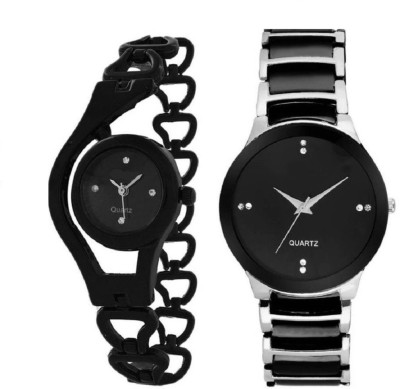 PMAX 005 Glory Black Chain And Black Silver IIk For Men Couple Combo Special Watch  - For Men & Women   Watches  (PMAX)
