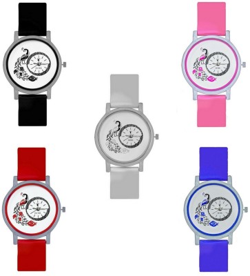On Time Octus Octus Peacock Dial Combo Of 5-OTP020 Watch  - For Women   Watches  (On Time Octus)
