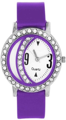 RJL Analogue Round Dial Stylish Fancy Watch purple 141 wht dial jk116 Watch  - For Girls   Watches  (RJL)