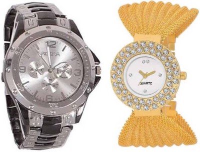 MANTRA Rosra silver gold New Couple For Gift Watch  - For Couple   Watches  (MANTRA)