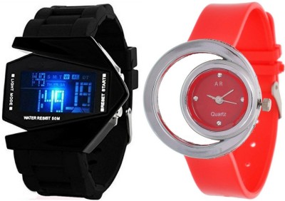 On Time Octus Combo Of G-29 Red Dial Analog Watch And Digital Rocket Shape. Watch  - For Men & Women   Watches  (On Time Octus)