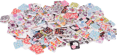 

Vardhman Buttons printed wooden, Square shape ,140 pcs ,size 1.75 cm x 1.75 cm ,used in art & craft, dresses, scrap booking, decorations etc.