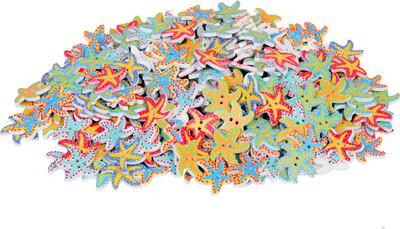 

Vardhman Buttons printed wooden, Star fish design ,140 pcs ,size 2 cm x 2 cm,Used In Dresses , Handicrafts , Decorations , Art & Craft , Scrap-Booking etc.