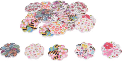 

Vardhman Buttons printed wooden, Big Flower shape ,22 pcs ,size 4 cm x 4 cm ,used in art & craft, dresses, scrap booking, decorations etc.