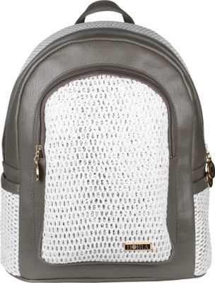 

Horra Dual Color Glitter Backpack 2.5 L Backpack(Grey), White grey