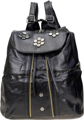

AVMART Fashionable Leather look Black Formal Casual Backpack18 15 L Trolley Backpack(Black)
