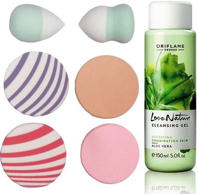 

Oriflame Sweden Love Nature Gel Cream Aloe Vera 150ml (32408) With Puff Sponge(Set of 7)