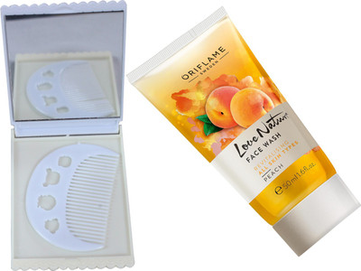 

Oriflame Sweden Love Nature Face Wash Peach 50ml (32221) With Comb Mirror Set(Set of 3)
