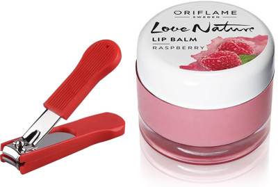 

Oriflame Sweden Love Nature Lip Balm - Raspberry 7g (31077) With Nail Cutter(Set of 2)