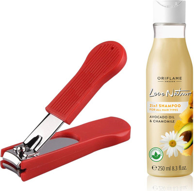 

Oriflame Sweden Love Nature 2in1 Shampoo for All hair types with Avocado & Chamomile 250ml (32624) With Nail Cutter(Set of 2)