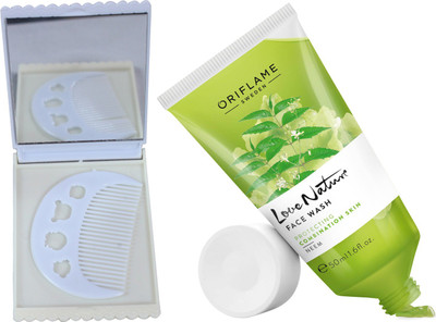 

Oriflame Sweden Love Nature Face Wash Neem 50ml (32041) With Comb Mirror Set(Set of 3)