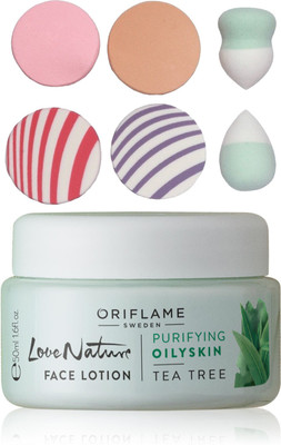 

Oriflame Sweden Love Nature Face Lotion Tea Tree 50ml (30124) With Puff Sponge(Set of 7)