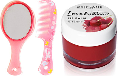 

Oriflame Sweden Love Nature Lip Balm - Cherry 7g (31076) With Mirror Comb Set(Set of 3)