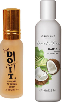 

Oriflame Sweden Love Nature Love Nature Hair Oil Coconut Oil 250ml (32626) With Just Doit Parfume 30ml(Set of 2)