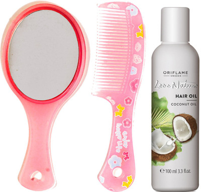 

Oriflame Sweden Love Nature Love Nature Hair Oil Coconut Oil 250ml (32626) With Mirror Comb Set(Set of 3)