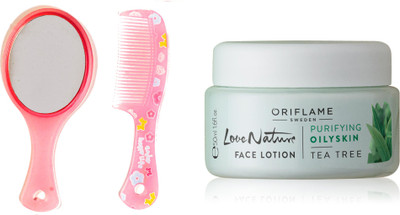 

Oriflame Sweden Love Nature Face Lotion Tea Tree 50ml (30124) With Mirror Comb Set(Set of 3)